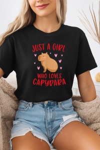 Tricou dama CapyBara - Just a girl who loves capybara 2 - Img 2