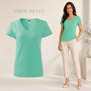 Tricou Damă cu Decolteu în V Malfini – Bumbac 95%, XS-3XL - Img 23