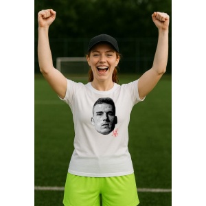 Tricou Dama cu fotbalistul Andriy Lunin-Real Madrid din bumbac 100% - Img 7
