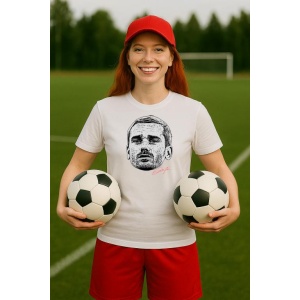 Tricou Dama cu fotbalistul Antoine Griezmann-Atletico Madrid din bumbac 100% - Img 2