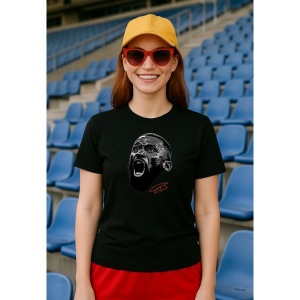 Tricou Dama cu fotbalistul Antonio Rudiger -Real Madrid din bumbac 100% - Img 2