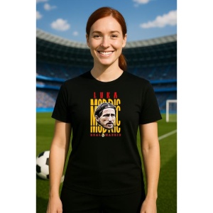 Tricou Dama cu fotbalistul Luka Modric-Real Madrid din bumbac 100% - Img 9