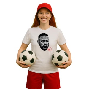 Tricou Dama cu fotbalistul Neymar Jr.-Al-Hilal din bumbac 100% - Img 12