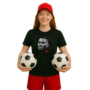 Tricou Dama cu fotbalistul Rafael Leao AC Milan din bumbac 100% - Img 5