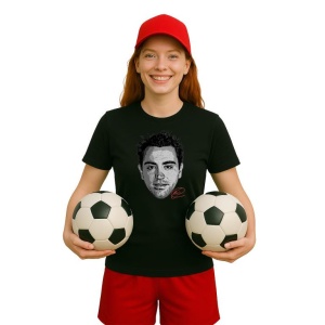Tricou Dama cu fotbalistul Xavi Hernandez-FC Barcelona din bumbac 100% - Img 7