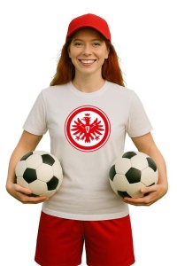 Tricou dama cu logo stema Eintracht Frankfurt Germania , din bumbac 100% - Img 3