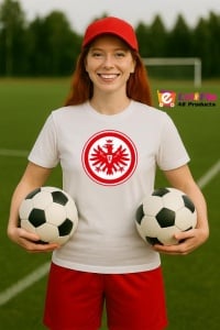 Tricou dama cu logo stema Eintracht Frankfurt Germania , din bumbac 100% - Img 9