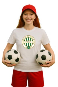 Tricou dama cu logo stema Ferencvaros TC Ungaria , din bumbac 100% - Img 2