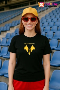 Tricou dama cu logo stema Hellas Verona Italia , din bumbac 100% - Img 4