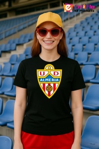 Tricou dama cu logo stema UD Almeria Spania , din bumbac 100% - Img 4