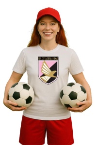 Tricou dama cu logo stema US Città di Palermo Italia , din bumbac 100% - Img 3