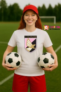Tricou dama cu logo stema US Città di Palermo Italia , din bumbac 100% - Img 8