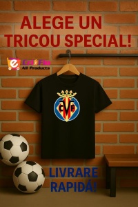 Tricou dama cu logo stema Villarreal_CF Spania , din bumbac 100% - Img 6
