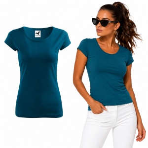 Tricou Damă din Bumbac 100% – Cambrat, Decolteu Rotund, Mâneci Scurte | 25 de Culori - Img 11