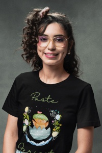 Tricou Dama Festiv - Paște Vesel în Stilul Tău! - din bumbac, personalizat - Cadou - Img 4