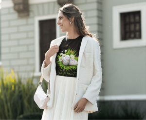 Tricou Dama Festiv Personalizat - Paște Personalizat! - din bumbac, personalizat - Cadou - Img 2