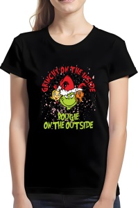 Tricou dama - Grinchy on the inside - Crăciun, modă, stil, cadouri, sărbători, festiv - Img 2