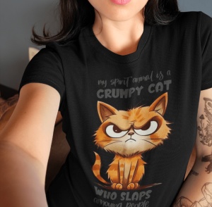 Tricou Dama Haios Personalizat - Grumpy Cat - Cadou