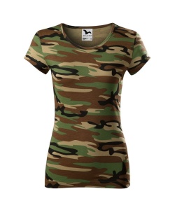 Tricou dama model camuflaj de culoare verde inchis