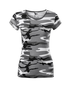 Tricou dama model camuflaj de culoare alb