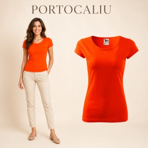 Tricou Damă Simplu cu Guler Rotund, Bumbac 100% – 30 Culori, XS–3XL - Img 19
