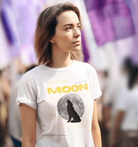Tricou dama Streetwear - Moon - din bumbac, personalizat - Cadou