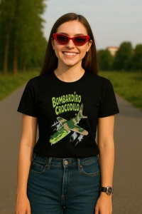 Tricou Dama Tralalero TraLaLa cu Bombadiro Crocodilo Meme Crocodilo Funny Italian Brainrot - Img 4