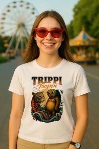 Tricou Dama Tralalero TraLaLa cu Trippi Troppi Italian Brainrot Meme cat fish or Bear fish - Img 5
