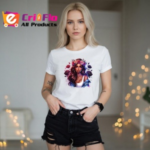 Tricou deep eyes girl rose crown tattoo, fata cu privire profunda si coronita de trandafiri, Copii | Dama | Barbat - Img 10