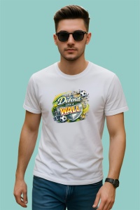 Tricou Defend Like A Wall Portar Fotbal V1, din bumbac 100% , tricou alb pentru Copii | Dama | Barbat - Img 3