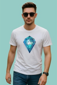 Tricou Diamant Turcoaz Poligonal, Copii | Dama | Barbat - Img 2