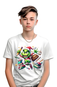 Tricou din bumbac 100% pentru copii, Grinch, Back To School, scoala, educatie, joaca, personaje - Img 2