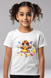 Tricou din bumbac 100% pentru copii, Printesa Daisy, Back To School, scoala, educatie, stil, personaje - Img 3
