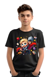Tricou din bumbac 100% pentru copii, Thor, Back To School, scoala, educatie, eroi, personaje - Img 2