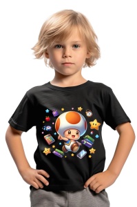 Tricou din bumbac 100% pentru copii, Toad, Back To School, scoala, educatie, distractie, personaje - Img 2