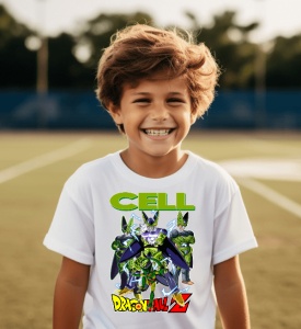 Tricou din bumbac, personalizat haios pentru copii cu Cell Dragon Ball Z - cadou