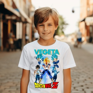 Tricou din bumbac, personalizat haios pentru copii cu Vegeta Dragon Ball Z - cadou