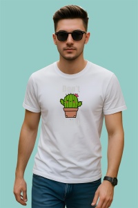 Tricou Dont Touch Me Cactus, din bumbac 100%, tricou alb, Dama | Barbat - Img 2