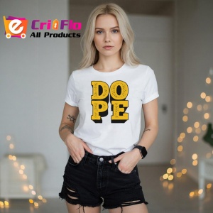 Tricou Dope Text Galben 3D V1, din bumbac 100% , tricou alb pentru Copii | Dama | Barbat - Img 7