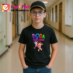 Tricou Dora exploratoarea fetita curajoasa in aventuri educative alaturi de boots, Copii | Dama | Barbat , tricou negru - Img 5