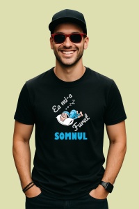 Tricou Ea Mi-A Furat Somnul, din bumbac 100%, tricou negru, Dama | Barbat - Img 1