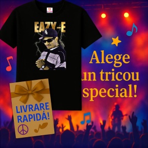 Tricou Eazy-E - Striped Shirt, muzica POP, Dama | Barbat | Copii, Culoare Negru - Img 15