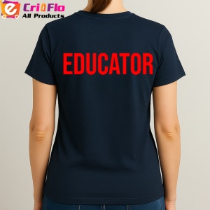 Tricou EDUCATOR, Personalizat | Unisex Dama si Barbat, Albastru Inchis - Img 3