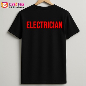 Tricou ELECTRICIAN, Personalizat | Unisex Dama si Barbat, Negru - Img 2