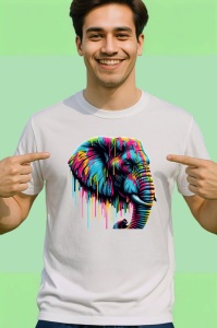 Tricou Elefant stil pop art imagine simbolica si vibranta Copii | Dama | Barbat - Img 2