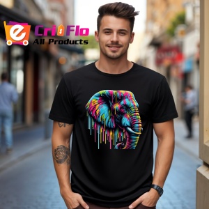 Tricou Elefant stil pop art imagine simbolica si vibranta Copii | Dama | Barbat, culoare negru - Img 5