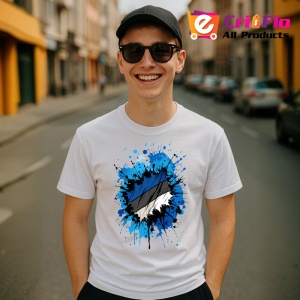 Tricou Estonia Steag Splash Art, Copii | Dama | Barbat - Img 7
