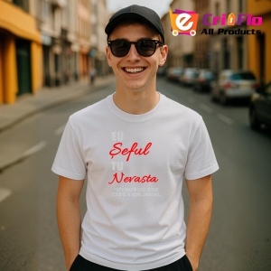 Tricou Eu Sef Tu Nevasta, din bumbac 100%, tricou alb, Dama | Barbat