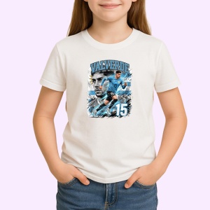Tricou Federico Valverde Uruguay Mijlocas Fotbal, din bumbac 100% , tricou alb pentru Copii | Dama | Barbat - Img 2