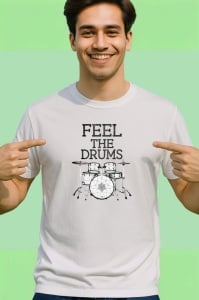 Tricou Feel The Drums Set Tobe Linie, Copii | Dama | Barbat - Img 2